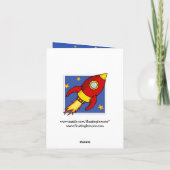 Rocket Red Gelb Dankeschön Karte (Rückseite)
