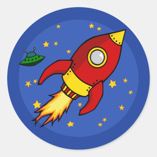 Rocket Red Gelb Sticker (Vorderseite)