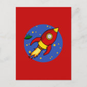 Rocket Red Gelbe Postkarte (Vorderseite)