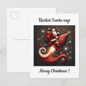 Rocket Santa Weihnachtskarte Feiertagspostkarte (Vorne/Hinten)