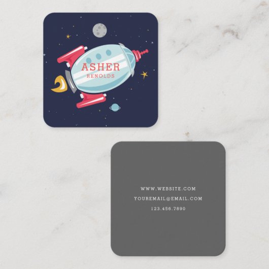 Rocket-Schiff Quadratische Visitenkarte (Vorne/Hinten)