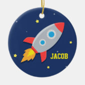 Rocket-Schiff, Weltraum, für Jungen Keramikornament (Vorne)