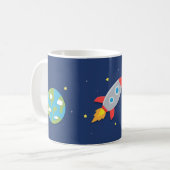 Rocket-Schiff, Weltraum, Planeten, für Jungen Kaffeetasse (Vorderseite Links)