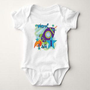 Rocket-Schiffs-1. Geburtstags-T-Shirts und Baby Strampler