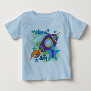 Rocket-Schiffs-1. Geburtstags-T-Shirts und Baby T-shirt
