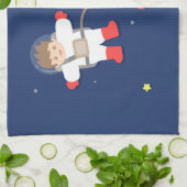 Rocket-Schiffs-Weltraum-kleiner Astronaut für Handtuch (Gefaltet)