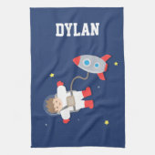 Rocket-Schiffs-Weltraum-kleiner Astronaut für Handtuch (Vertikal)