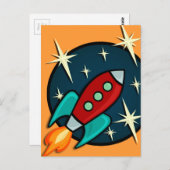 ROCKET-SCHIFFSKARTE POSTKARTE (Vorne/Hinten)