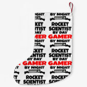 Rocket Scientist by Day Gamer by Night Kleiner Weihnachtsstrumpf (Rückseite)