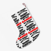 Rocket Scientist by Day Gamer by Night Kleiner Weihnachtsstrumpf (Rückseite (Hängend))