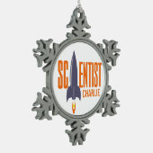 Rocket Scientist individuelle Name Schneeflocken Zinn-Ornament (Links)