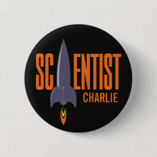 Rocket Scientists benutzerdefinierte Monogramm-Sch Button