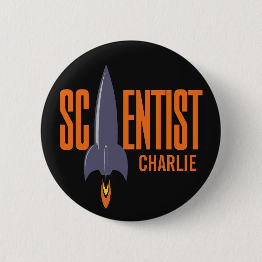 Rocket Scientists benutzerdefinierte Monogramm-Sch Button (Vorderseite)