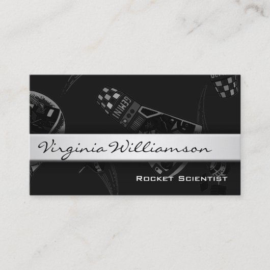 Rocket Scientists Moderne Black Business Cards Visitenkarte (Vorderseite)