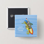 Rocket Seepferd Geburtstag Button (Vorne & Hinten)
