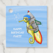 Rocket Seepferd Geburtstag Geschenkanhänger (Vorderseite)