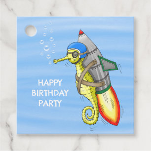 Rocket Seepferdchen Geburtstag Geschenkanhänger