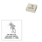 Rocket-Seepferdchen-Jetpack-Fahrt unter dem Meer. Gummistempel (Stempel)