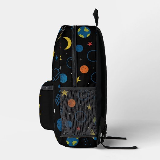 Rocket Ship Backpack with Solar System Design Bedruckter Rucksack (Rechts)