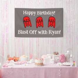 Rocket Ship Birthday Party Banner