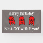 Rocket Ship Birthday Party Banner (Horizontal)