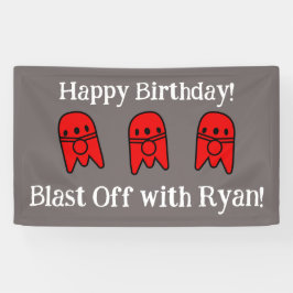 Rocket Ship Birthday Party Banner