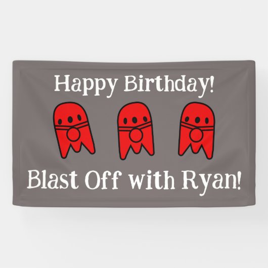 Rocket Ship Birthday Party Banner (Horizontal)