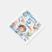 Rocket ship birthday Space Planets Boy Stars Serviette (Ecke)