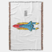 Rocket ship cartoon illustration decke (Vorderseite Vertikal)