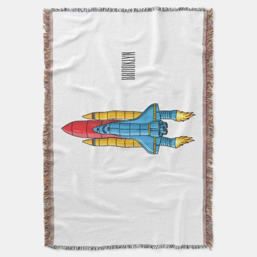 Rocket ship cartoon illustration decke (Vorderseite Vertikal)