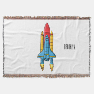 Rocket ship cartoon illustration decke