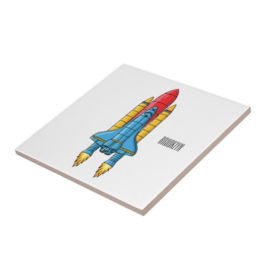 Rocket ship cartoon illustration fliese (Seite)