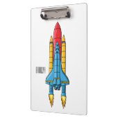 Rocket ship cartoon illustration klemmbrett (Links)