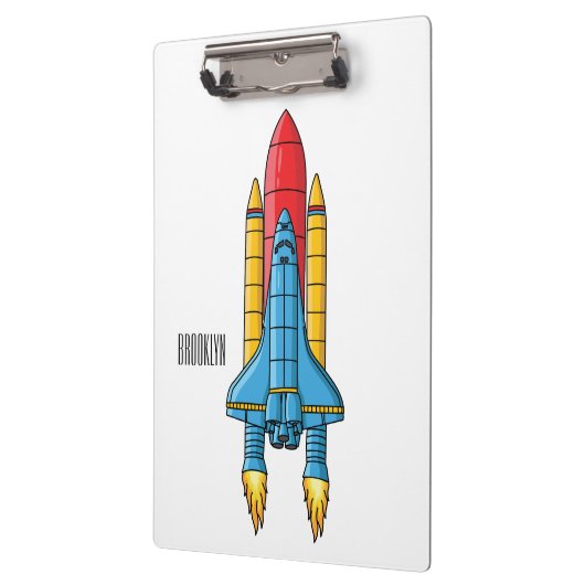 Rocket ship cartoon illustration  klemmbrett (Links)