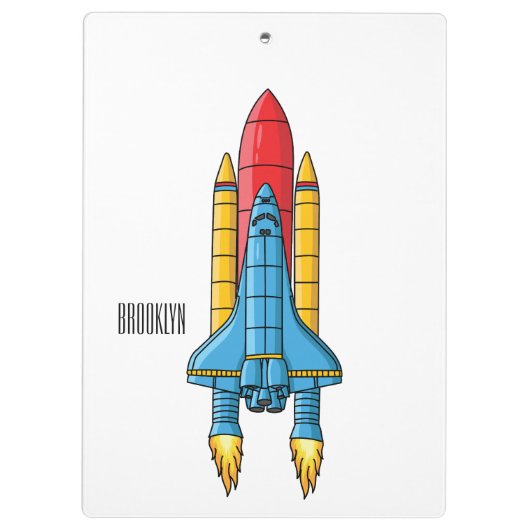 Rocket ship cartoon illustration  klemmbrett (Rückseite)