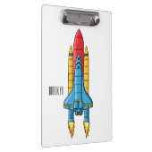 Rocket ship cartoon illustration klemmbrett (Rechts)