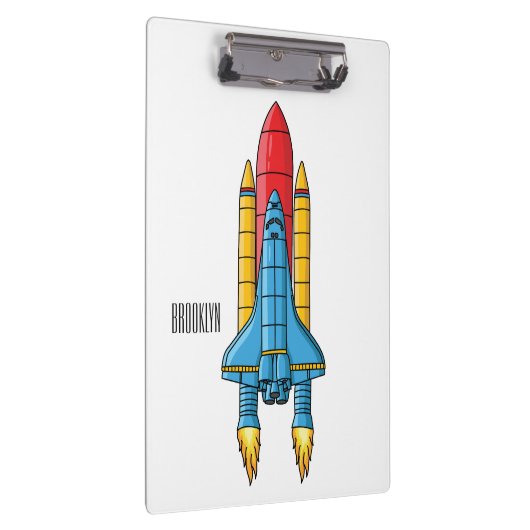 Rocket ship cartoon illustration  klemmbrett (Rechts)