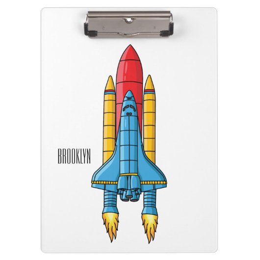 Rocket ship cartoon illustration klemmbrett (Vorderseite)