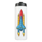 Rocket ship cartoon illustration thermosbecher (Vorderseite)