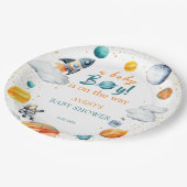 Rocket Ship Paper Plates Space Baby Shower Party Pappteller (Schrägansicht)