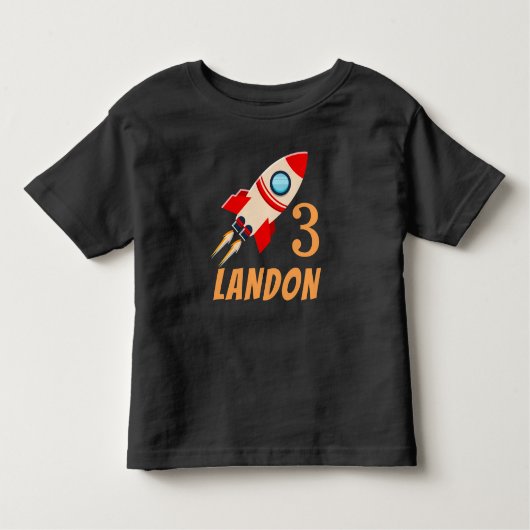 Rocket Ship Personalisiertes benutzerdefiniertes A Kleinkind T-shirt (Vorderseite)