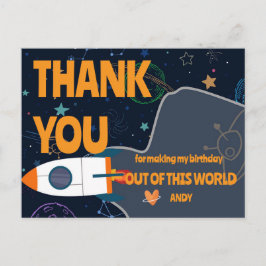 Rocket Ship Planet Thema Raum Geburtstag Vielen Da Postkarte