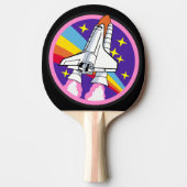 ROCKET SHIP RETRO PONG PADDLE TISCHTENNIS SCHLÄGER (Vorderseite)