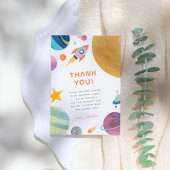 Rocket Ship Space Boy Birthday Dankeskarte