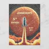 Rocket Ship Universe Planet Space Fun Postkarte (Vorderseite)