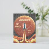 Rocket Ship Universe Planet Space Fun Postkarte (Stehend Vorderseite)