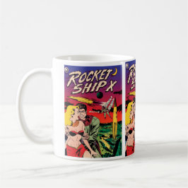 Rocket Ship X Vintage Sci Fi Comic Buchabdeckung Tasse