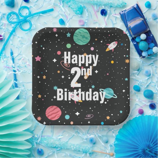 Rocket Ships and Planets Pappteller (Party)