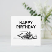 Rocket Snail Flat Grußkarte Geburtstag Karte (Stehend Vorderseite)