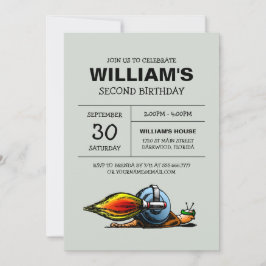 Rocket Snail zum Geburtstag Einladung